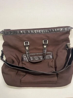 Bolso de Viaje Giorgio Armani Marrón Lona y Borde de Cuero  Foto 1 de 4