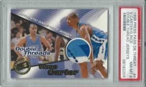 1998-99 Vince Carter Glen Rice PP Double Thread JERSEYS #19/425 ROOKIE RC PSA 8 - Picture 1 of 2