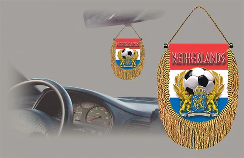 NETHERLANDS SOCCER FLAG CAR MINI BANNER, PENNANT Cover