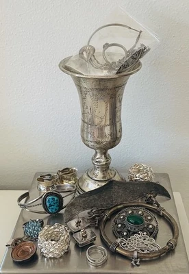 Bonito lote de joyas vintage de plata de ley 220 G Foto 1 de 4