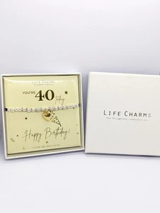 Life Charms Regalo 40° Compleanno, Braccialetto di Perline Regalo con Charm Cuore, Il... - Foto 1 di 5