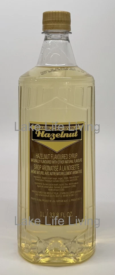 Jarabe con sabor a avellana Starbucks botella de 1 litro 33,8 OZ caducidad 14/04/2026 Foto 1 de 2