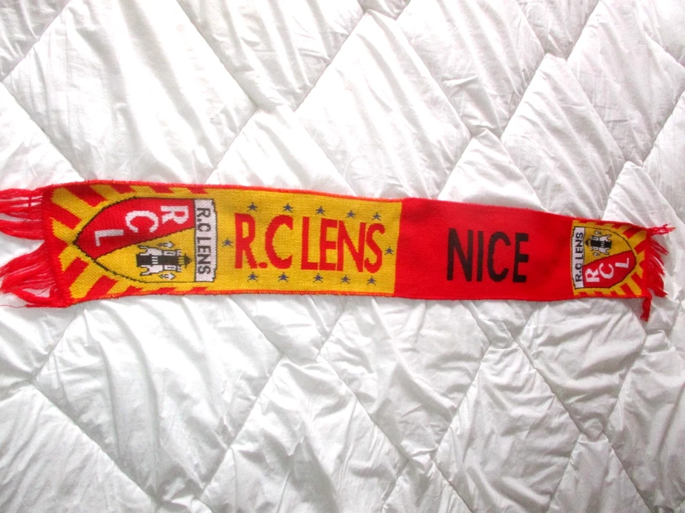 echarpe scarf ancienne RC LENS OGC NICE LIGUE 1 Championnat france ( modele 2 ) - Photo 1/1
