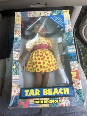 Tar Beach Faith Ringgold 娃娃 复古 90 年代 罕见 收藏品 纽约 MoMA 标签 — 第 1/3 张图片