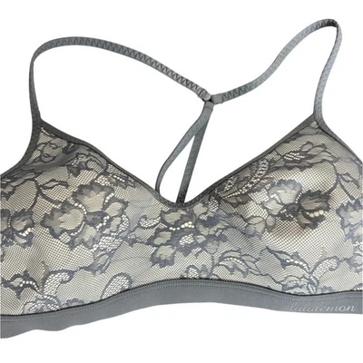 Bralette con tiras de encaje gris Lululemon para mujer - talla mediana Foto 1 de 4