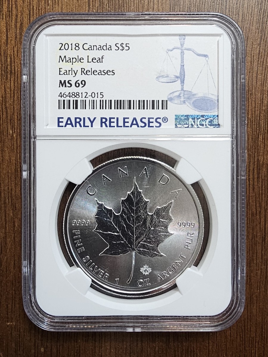 コレクション NGC MS69 2018 Canada Maple Leaf $5 2018 Canada 🇨🇦 Silver $5 Maple Leaf-30th Anniversary-NGC