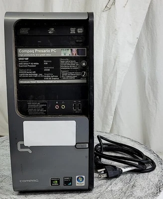 PC de escritorio HP SR5710F FQ582AA-ABA AMD ATHLON DUAL CORE 4450E 3 GB 250 GB VER NOTAS Foto 1 de 4