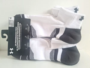 Under Armour Performance Tech Men Low Cut Ankle Socks White UK Size 12 - 15 x6 - Picture 1 of 11