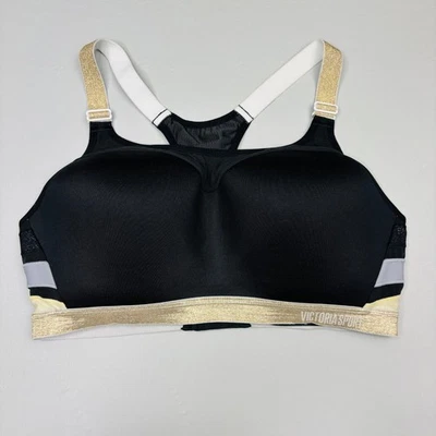 Victoria Secret Incredible Sport Bra 36D Black Racerback Keyhole Glitter Detail - Image 1 of 4