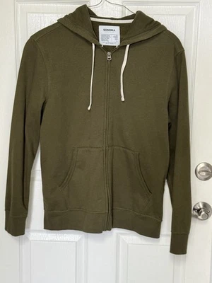 男式 Sonoma Goods For Life 全拉链连帽夹克 L 码绿色 — 第 1/4 张图片