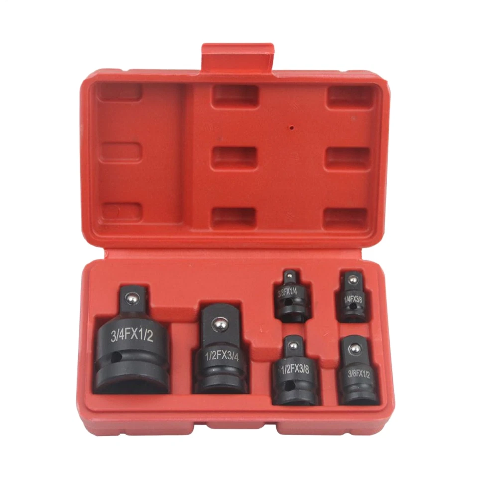 6 Piece Impact Socket Adapter And Reducer Set Female To Male 3/4" 1/4" 3/8" 1/2" - Image 1 of 4