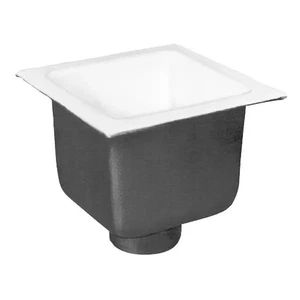 PROFLO FD2376White 8 Deep Enameled Floor Sink With Strainer - Picture 1 of 7
