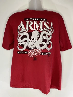 Detroit Red Wings Retro Starter A Call To Arms Octopus Tee Shirt - Size XL - Image 1 of 4