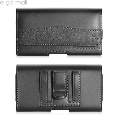 Universal Cell Phones Pouch Case Horizontal PU Leather Holster With Belt Clip - Image 1 of 4