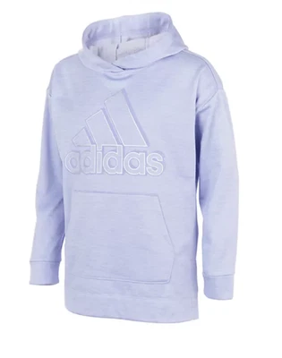 Adidas Little Girl’s Lavender Hoodie, Silver Iridescent 3D Adidas Logo, Size 4 - Image 1 of 4