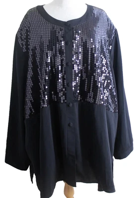 NUEVO CON ETIQUETAS Lida Caputo Talla 5X 2 piezas Noche Rica Lentejuelas Chaqueta Twinset Camiseta sin mangas Negra Foto 1 de 4