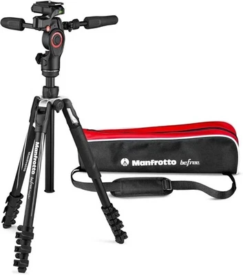 New! Manfrotto Befree GT PRO 4-Section 3-Way Carbon Fiber Travel Tripod Black - Image 1 of 4