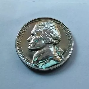 1957 Jefferson Nickel Choice Proof Five Cent Monticello Reverse Free Post #511 - Picture 1 of 4