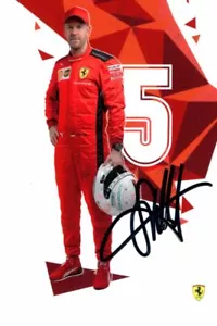 SEBASTIAN VETTEL Signed Autographed 4x6 ALFA ROMEO FORMULA ONE Photo - Picture 1 of 1