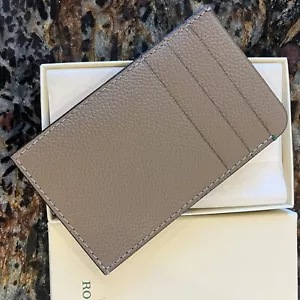 NUEVO Rolex Cartera Porta Tarjetas de Crédito Cuero Gris Oscuro En Caja - Imagen 1 de 5