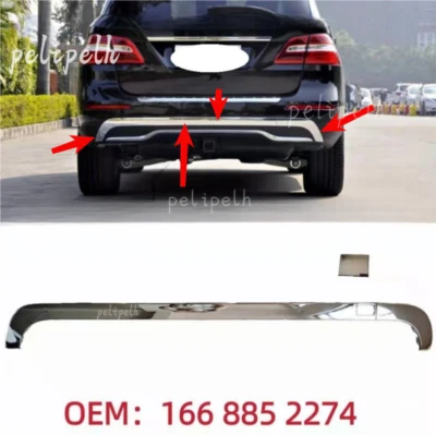 Rear Bumper Moldings Trim For Mercedes Benz W166 ML400 ML500 12-2016 1668852274 Foto 1 de 4