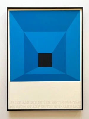 JOSEF ALBERS RARO 1971 SERIGRAFÍA "P-NEGRO" ENMARCADO MODERNISTA EXHBT PÓSTER Foto 1 de 4
