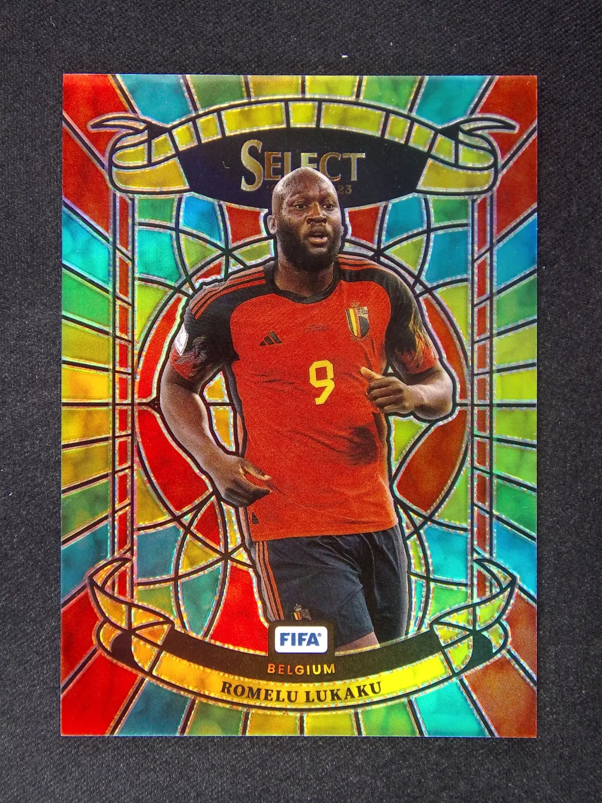 2022-23 Panini FIFA Select Romelu Lukaku Belgium Stained Glass Case Hit SSP