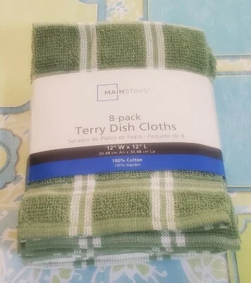 Terry Cloth Dish and Kitchen Towels Cotton Absorbent Dusting Cleaning  - Image 1 of 3