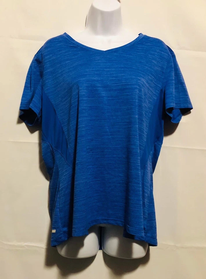 Camisa de manga corta semiajustada Danskin Now para mujer talla XL 16-18 buen estado Foto 1 de 4