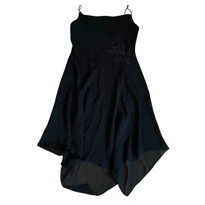 Purple Patch Womens Evening Slip Dress Black Size 16 (Slim Fit) Lined Flower - image 1 of 4