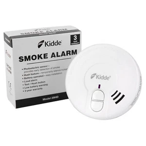 Kidde 29HD Optical Smoke Alarm with Test & Hush, 9V Alkaline Battery Included - Picture 1 of 3