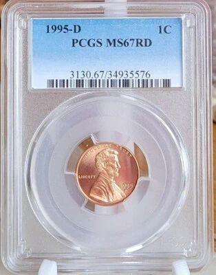 1995-D LINCOLN MEMORIAL 1 CENT PENNY PCGS MS67RD - Image 1 of 2