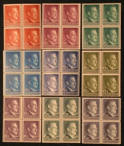 D. Reich, 3. Reich, GG , Adolf Hitler Lot von 16 VBL + 16 Paare = 96 Marken  *** - Picture 1 of 5
