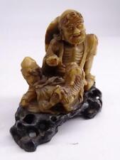 Antique Japanese Japan Jade Hand Carved Statue Figurine Sick Man Foo Dog 1800s