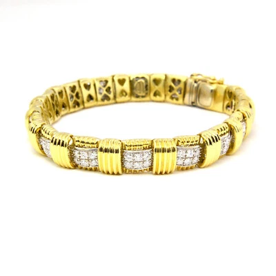 ROBERTO COIN Appassionata бриллиант ссылка браслет 7» дюймов 18K желтое золото - Изображение 1 из 4