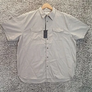 New Paper Denim & Cloth Shirt Men 2X Gray Button Down Collared Casual Pocket - Picture 1 of 8