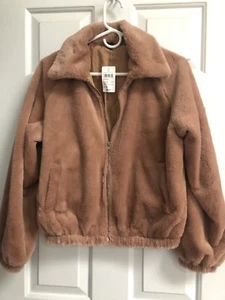 Bomber Jacket Size Small Cropped By Windsor Front Zip Dusty Taupe - Picture 1 of 2