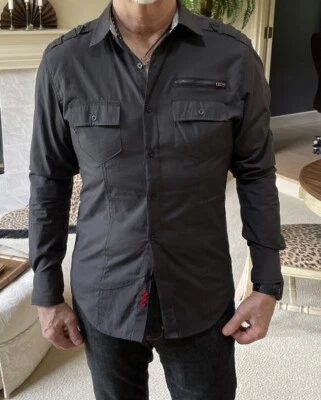 Sovereign Code Zip Pocket Shirt Black Long Sleeve Size Small - Image 1 of 4