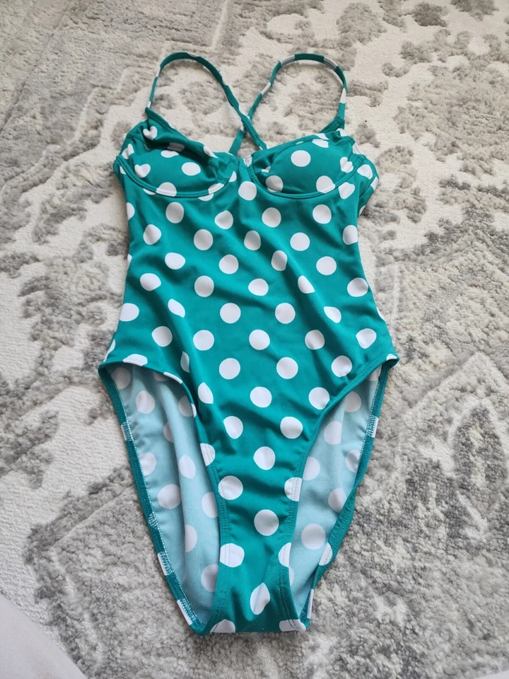 Traje de baño de una pieza verde Sun Streak de Newport News talla 6 vintage años 80 90  Foto 1 de 3