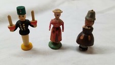 Erzgebirge hand carved painted people, 3 in total with one damaged