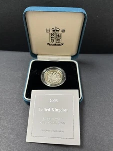 Royal Mint Silver Proof £1 Coin Royal Arms 2003 Boxed With COA - Picture 1 of 8