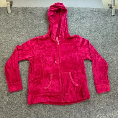 Chaqueta con Capucha Danskin Para Mujer Terciopelo Cremallera Completa Rosa Talla 2XL y2k Jugosa Foto 1 de 4
