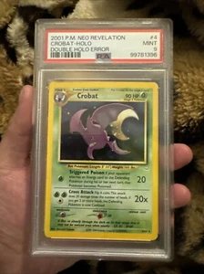 2001 Pokemon Neo Revelation Crobat Double Holo Error 4/64 PSA 9 MINT POP 6 - Picture 1 of 12