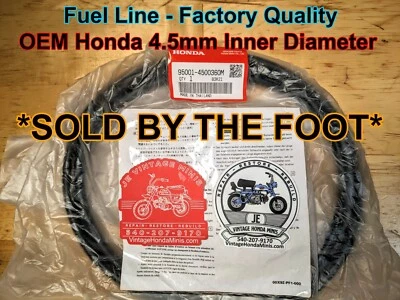 Бензобак - топливопровод - оригинальный производитель Honda 4,5 мм внутренний диаметр 3/16 дюйма - Honda Z50 Z50A Mini Trail - Изображение 1 из 4