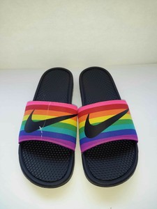 rainbow nike slides