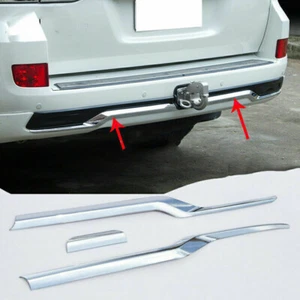 For Toyota Land Cruiser LC200 2016-2022 Chrome ABS Rear Bumper Guard Cover Trim - Picture 1 of 6