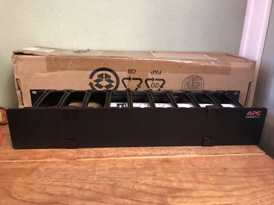 Apc Horizontal Cable Manager, 2u X 4" Deep, Single-sided With Cover - Black - Image 1 of 2