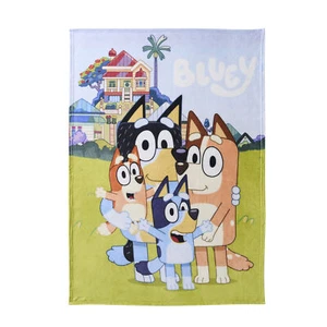 Kids Micro Raschel Throw Blanket 46"x60", Bluey "Hooray for Home" - Picture 1 of 6