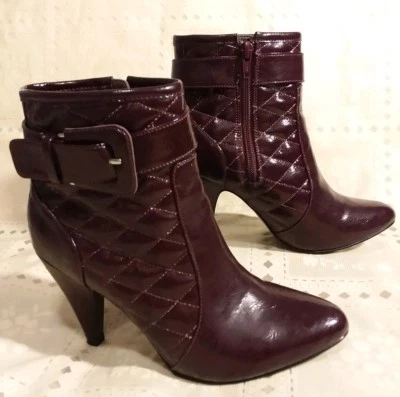 Hillard & Hanson Mujer Marrón Rojizo Oscuro Tacón Botines Cremallera Dec Hebilla #6 Foto 1 de 4