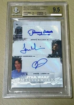 2017 Topps Star Wars Masterwork Triple Auto Fett  Bulloch 6/10 BGS 9.5 10 AUTO - Image 1 of 2
